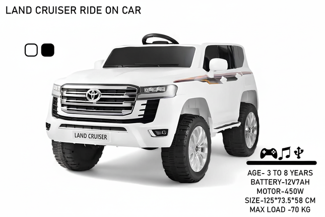 Land Cruiser ride on car with specifications