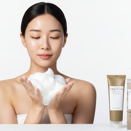 SKIN1004 Madagascar Centella Ampoule Foam lifestyle shot