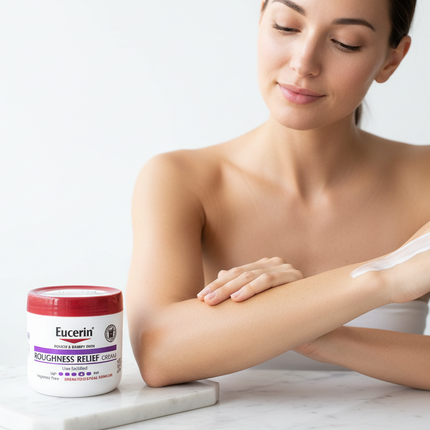 Eucerin Roughness Relief Cream lifestyle shot