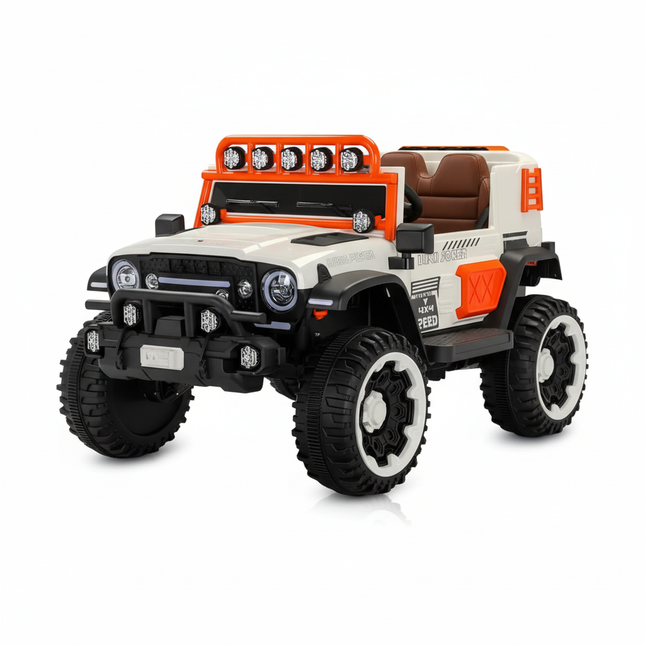 White orange 12V electric ride on car