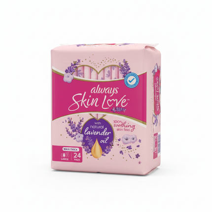 Always Skin Love Maxi Thick Pads with Natural Lavender Oil - 24 Pads