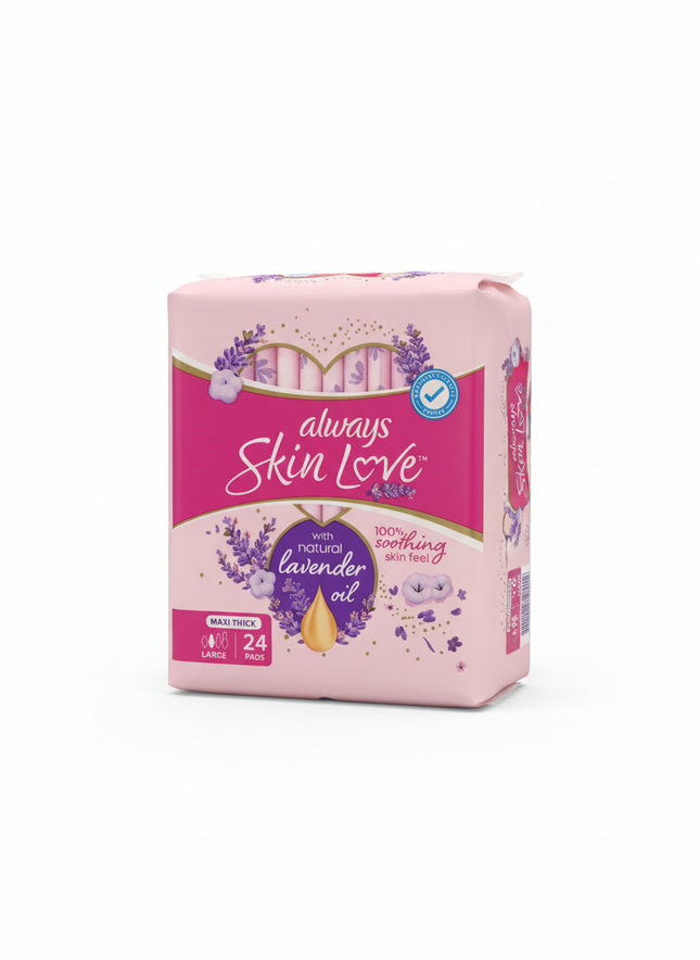 Always Skin Love Maxi Thick Pads with Natural Lavender Oil - 24 Pads