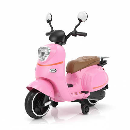 Pink Vespa electric scooter for kids