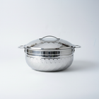 Mahaa Crysto Stainless Steel Food Server with mirror finish and diamond-cut pattern