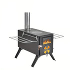 Portable Foldable Wood Stove with 7 Chimneys — Iron, 38×19×19cm