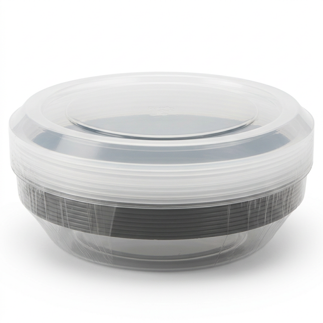Large close-up of round food container