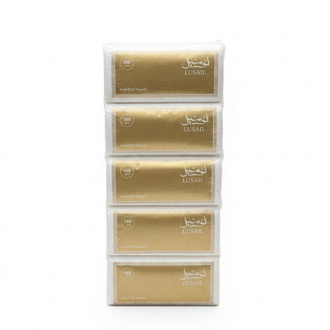 Lusail interfold towels with larger framing