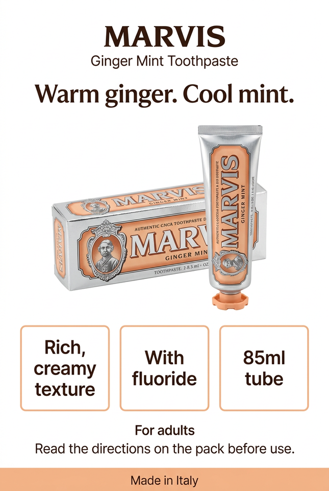 Marvis Ginger Mint information graphic