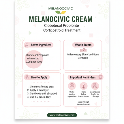 MELANOCIVIC CREAM Usage Guide Infographic