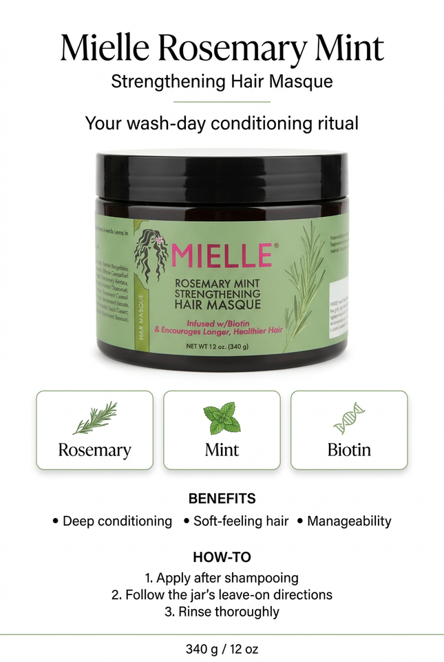 Mielle hair masque infographic
