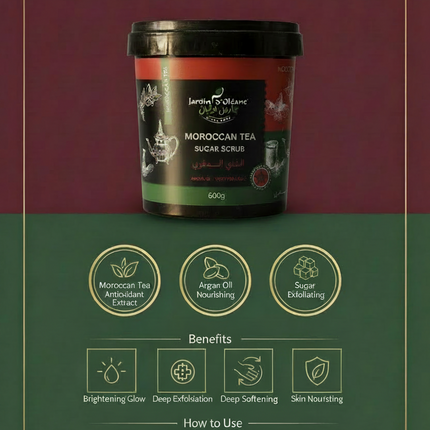 Moroccan Tea Sugar Scrub - Professional Branded Infographic