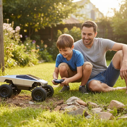 Natural Father-Son Backyard Play