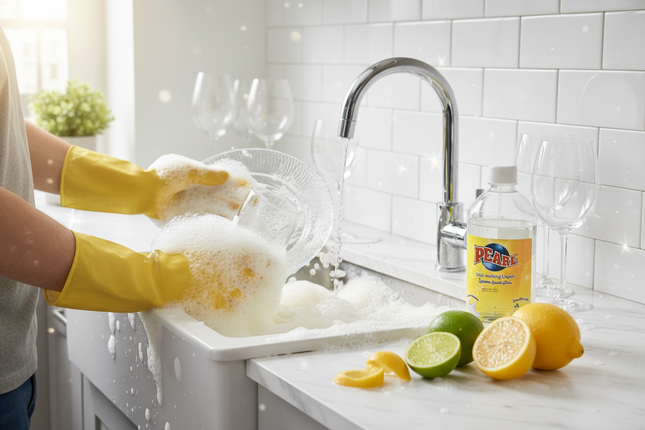 Pearl Dish Washing Liquid - Action Shot