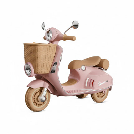 Pink Vespa with Basket - Clean
