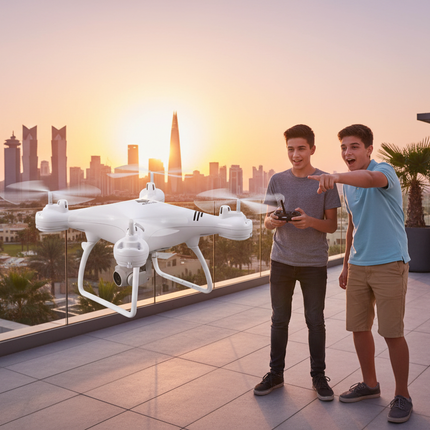 Qatar rooftop with actual drone