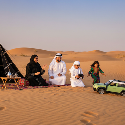Qatari Family Desert Camping with Defender