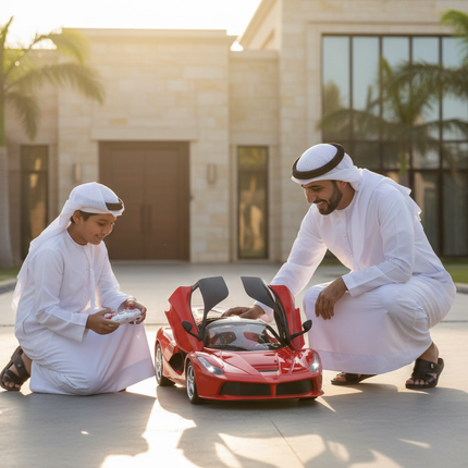 Qatari Father-Son with Supercar at Villa
