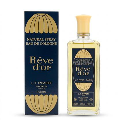 Rêve d’Or 250ml bottle and box with white-background cleanup