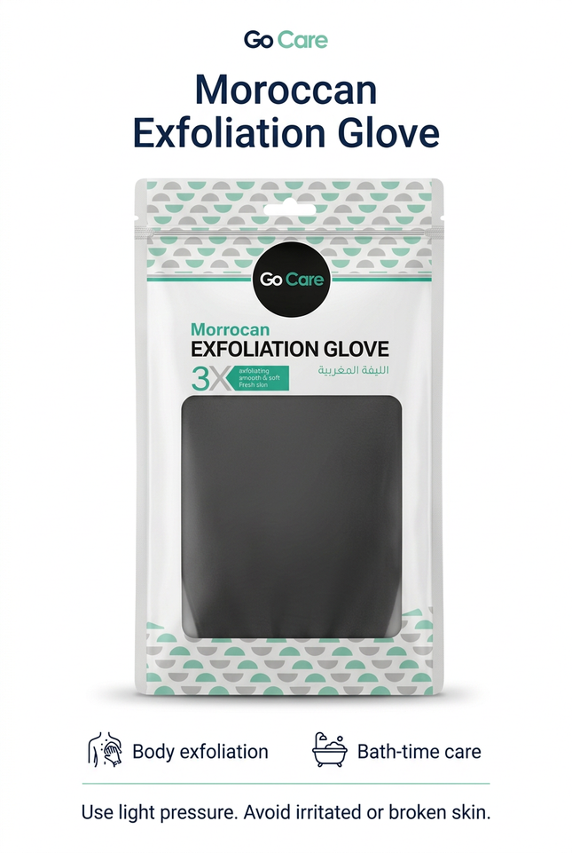 Redesigned Go Care exfoliation glove information image