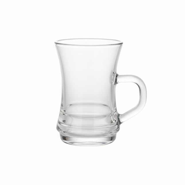 Smooth tea glass with base rings
