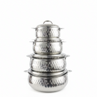 Stainless Steel Hotpot Set - 4 Pieces Stacked