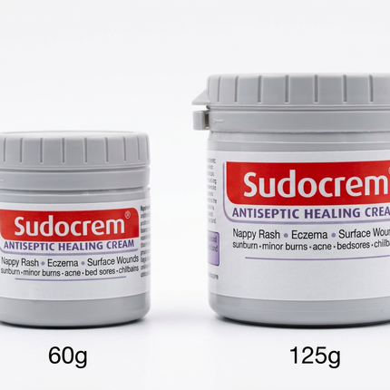 Sudocrem 60g and 125g side-by-side size comparison
