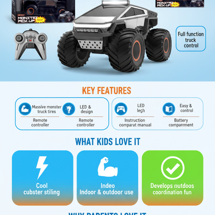 Tesla Cyber Truck Monster Infographic