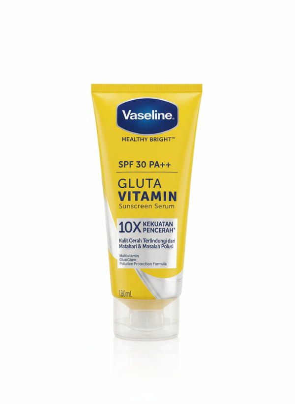 Vaseline Healthy Bright Gluta Vitamin Sunscreen Serum SPF 30 PA++ | 10X Brightening Power - 180ml