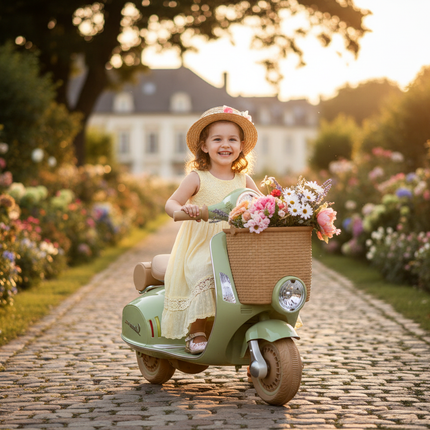 Vespa with Basket Lifestyle - Kid & Mom Appeal