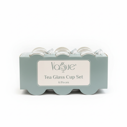 Vogue Tea Glass Cup Set 112ml Packaging - White Background