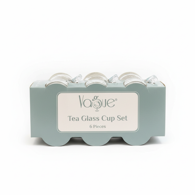 Vogue Tea Glass Cup Set 112ml Packaging - White Background