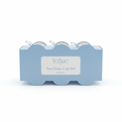 Vogue Tea Glass Cup Set Packaging - White Background